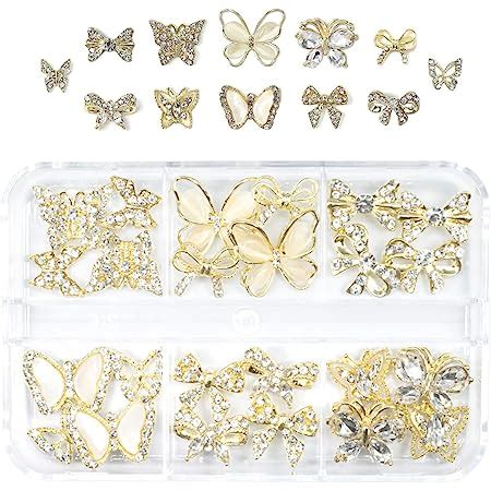 Amazon D Butterfly Nail Charms Crystals Diamonds Rhinestones