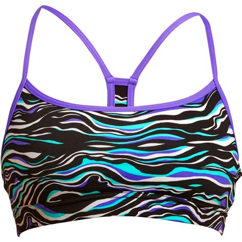 Funkita Swim Crop Eco Bikini Top Dames Oil Slick Bike