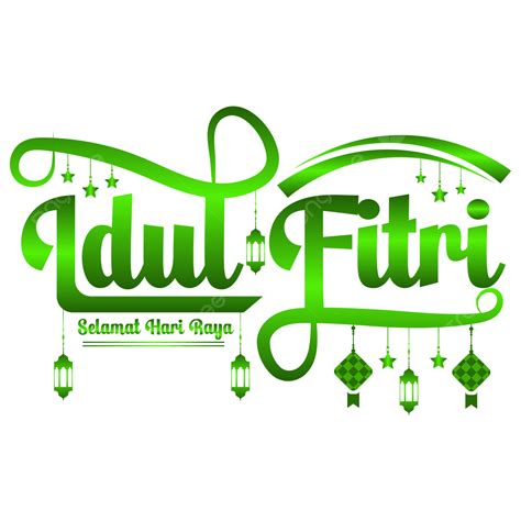 Tipografía Verde De Selamat Hari Raya Idul Fitri Vector Png Idul