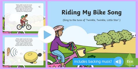 Riding My Bike Song PowerPoint - Transport and Travel, bike, bicycle