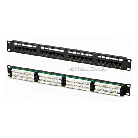 Патч-панели: Патч-панель 19" RM 1U стоечная 24 порта RJ-45, кат.5E, UTP ...