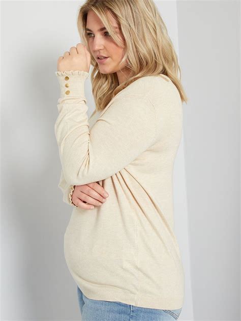 Pull En Maille Fine Beige Kiabi