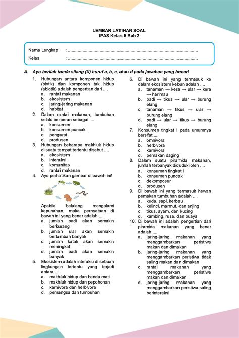 Latihan Soal Ipas Kelas 5 Bab 2 Daring Nur Hidayah Press