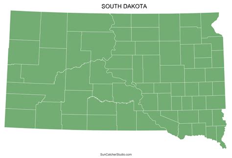 South Dakota County Map (Printable State Map with County Lines) – DIY ...