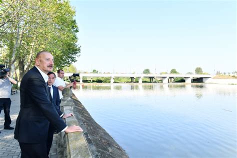 President Of Azerbaijan Visited Kazakh District Photo