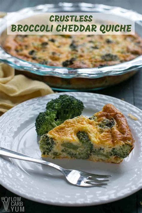 Healthy Crustless Broccoli Cheddar Quiche Recipe Low Carb Yum