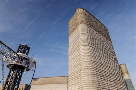 modern construction of 3D houses. printed house using a 3D printer Stock Photo | Adobe Stock