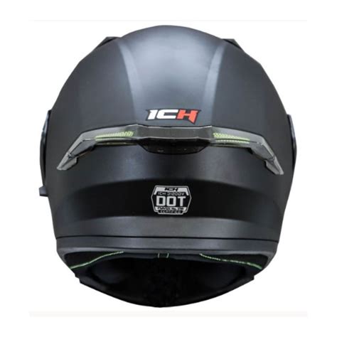 Casco Abatible Ich S Pizza Negro Mate Rojo Visor Transparente