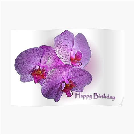 "Happy Birthday Orchids" Poster by Miracles | Redbubble