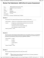 A B End Of Lesson Assessment Answers Pdf Review Test Submission