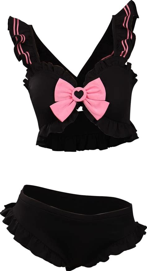 Alleyon Womens Sailor Moon Swimsuit Chibiusa Cosplay Anime Bathing Suit Two Piece Bikini Kawaii