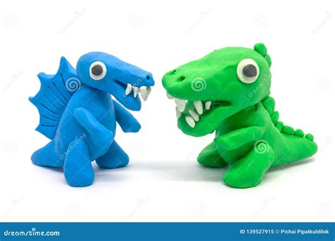 Play Doh Tyrannosaurus Spinosaurus On White Background Stock Image Image Of Danger Body