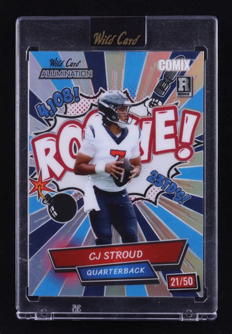 CJ Stroud 2023 Wild Card Alumination Comix Rainbow Silver ACCS 21 50