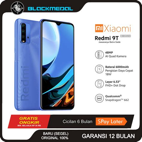 Jual Xiaomi Redmi 9t Twilight Blue 2021 Baru Segel Resmi Original