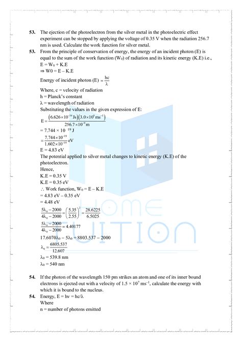 Ncert Solutions For Class 11 Chemistry Chapter 2 Structure Of Atom