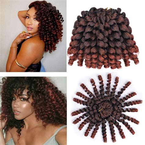 Synthetic Ombre Jumpy Wand Curl Crochet Braids Jamaican Bounce For