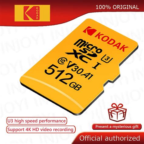 Cart O De Mem Ria Kodak Micro Sd Alta Velocidade 512gb 256gb 128gb 64gb