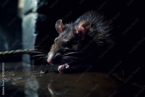 Close Up Of A Sewer Rat Stock Illustration Adobe Stock