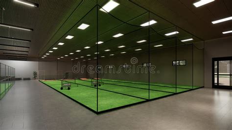 Indoor Baseball and Softball Batting Cages Rendering Stock Illustration - Illustration of cage ...