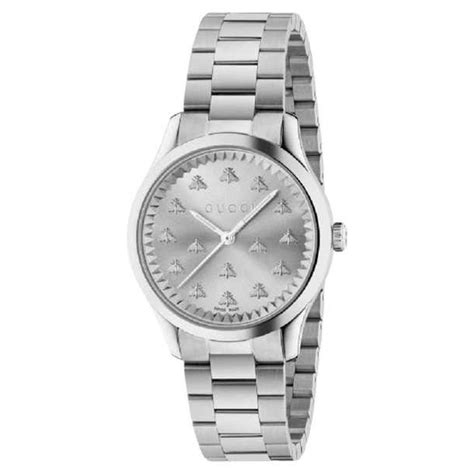 Gucci G Timeless Bee Motif Silver Dial And Stainless Steel Watch Ya1265031 For Sale At 1stdibs