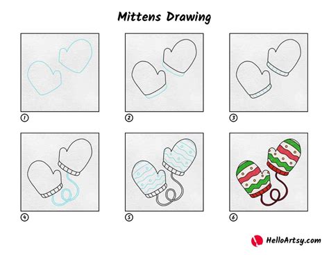 Mittens Drawing - HelloArtsy