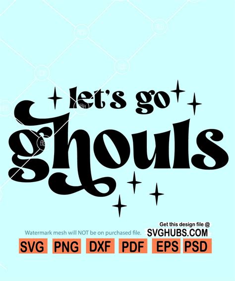 Let S Go Ghouls Svg Halloween Svg File Retro Halloween Svg Girls Halloween Svg