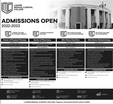 Lahore Medical Dental College Step By Pgc