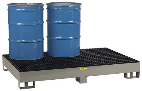 LITTLE GIANT, For 6 Drums, 99 gal Spill Capacity, Forkliftable Drum ...