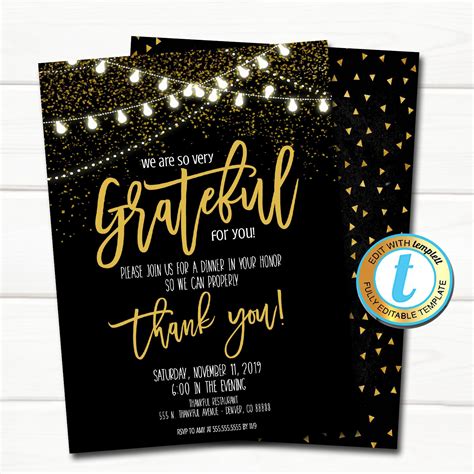 Appreciation Invitation Corporate Event Party Grateful For Etsy Australia