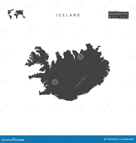 Mapa Del Vector De Islandia Aislado En El Fondo Blanco Mapa Negro Alto