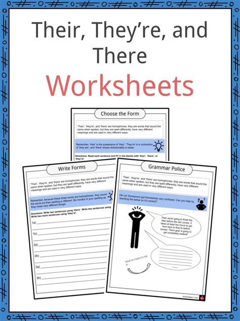 The Difference Between There Their And They Re Worksheets