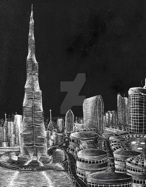 Dubai Skyline Drawing by xander0011 on DeviantArt