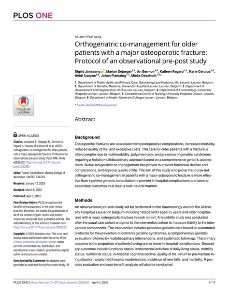 Pdf Orthogeriatric Co Management For Older Patients With A Major