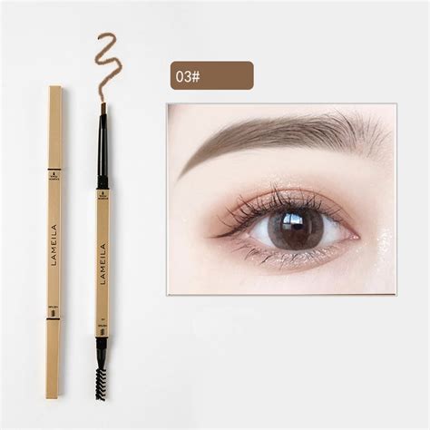 LADAMAI Gold Edition Pensil Alis 2IN1 Dengan Sikat Brush Eyebrow Pencil