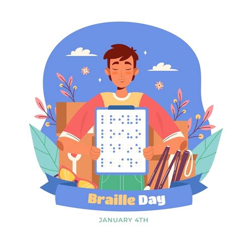 Premium Vector Flat World Braille Day Illustration