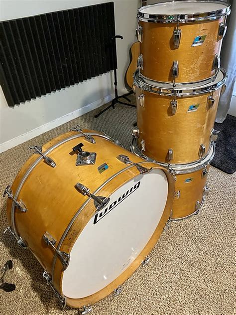 Ludwig 3 Ply Maple 1970s Thermogloss Bonham Kit Reverb