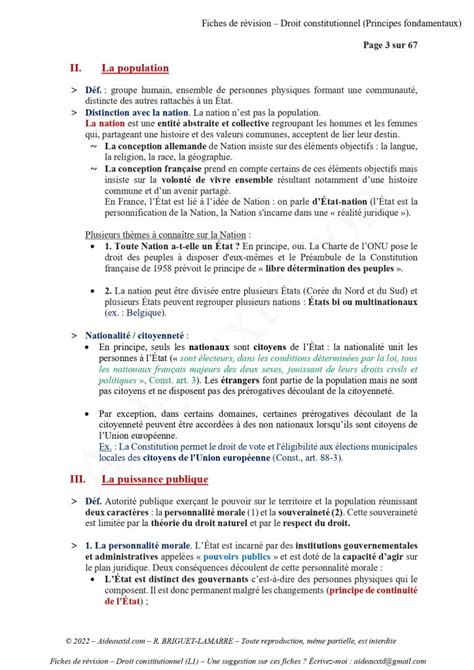 Fiches De Droit Constitutionnel Principes Fondamentaux Aideauxtd