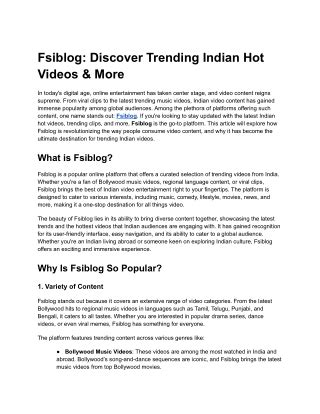 PPT Fsiblog Discover Trending Indian Hot Videos More PowerPoint Presentation ID