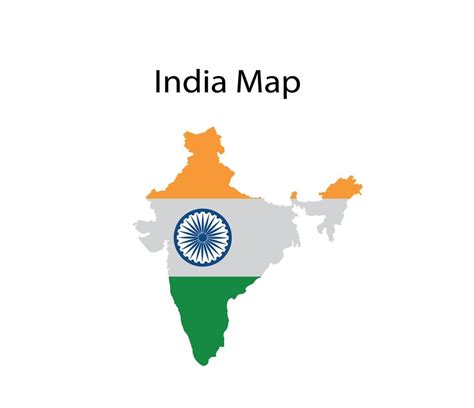 India Map Vector Illustration National Flag in Background 15938521 ...