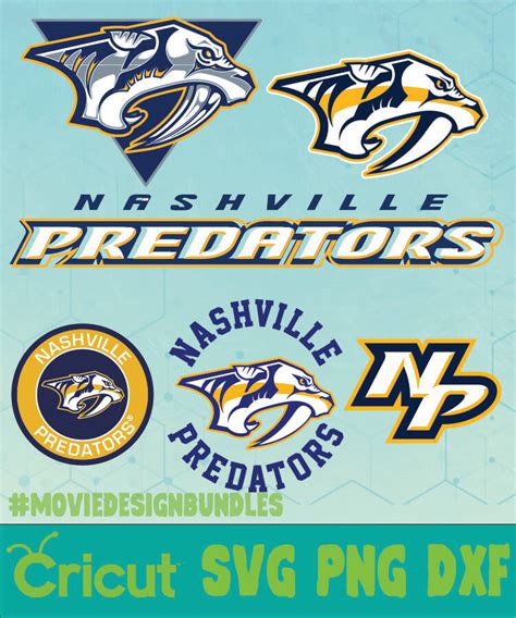 NASHVILLE PREDATORS NHL BUNDLE LOGO SVG PNG DXF - Movie Design Bundles