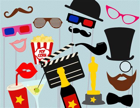 Hollywood Star Photo Booth Party Props Magical Printable