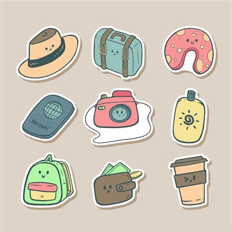 Flat Color Doodle Kawaii Traveling Sticker 11000323 Vector Art At Vecteezy