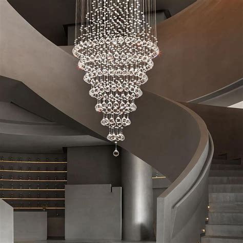 Luxury Modern Round Crystal Chandelier for Staircase | Sofary