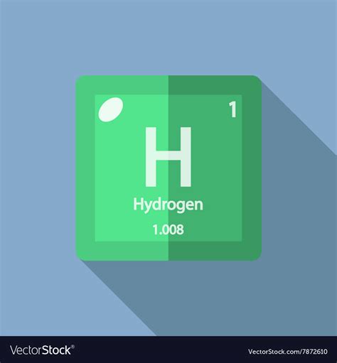 Chemical Element Hydrogen Flat Royalty Free Vector Image