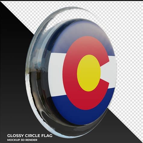 Premium Psd Colorado Realistic D Textured Glossy Circle Flag