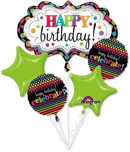 Anagram Happy Birthday Celebrate Balloon Bouquet 5 Balloons