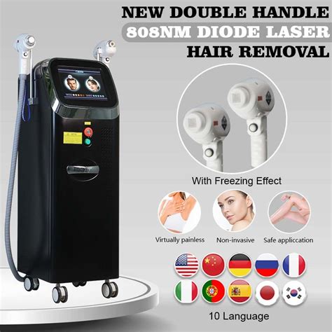 Vertical 2 Handle 808 Laser Hair Removal Ice Platinum Titanium Laser