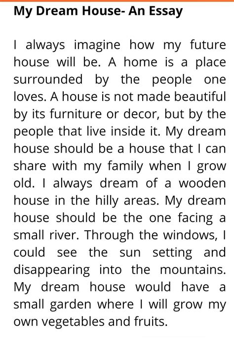 Descriptive Essay On My Dream House