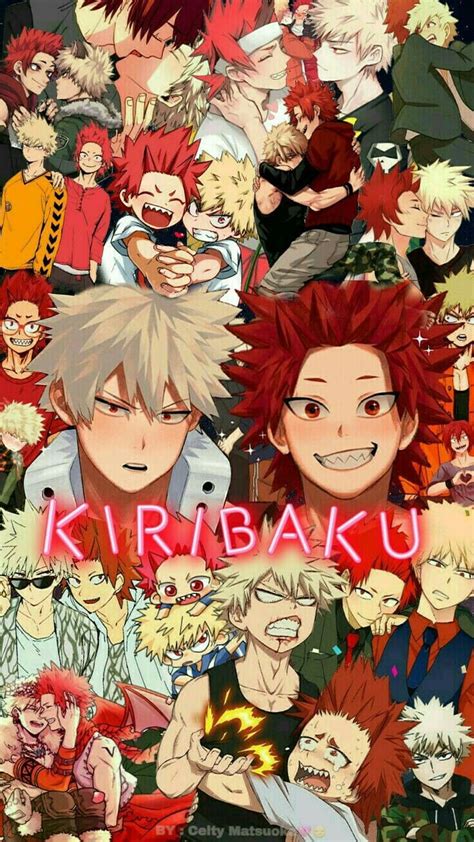 Kiribaku Kirishima X Bakugou Bakushima Collage De Kiribaku Fondo De