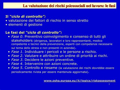 Ppt La Valutazione Dei Rischi Psicosociali Nel Lavoro Le Fasi Powerpoint Presentation Id